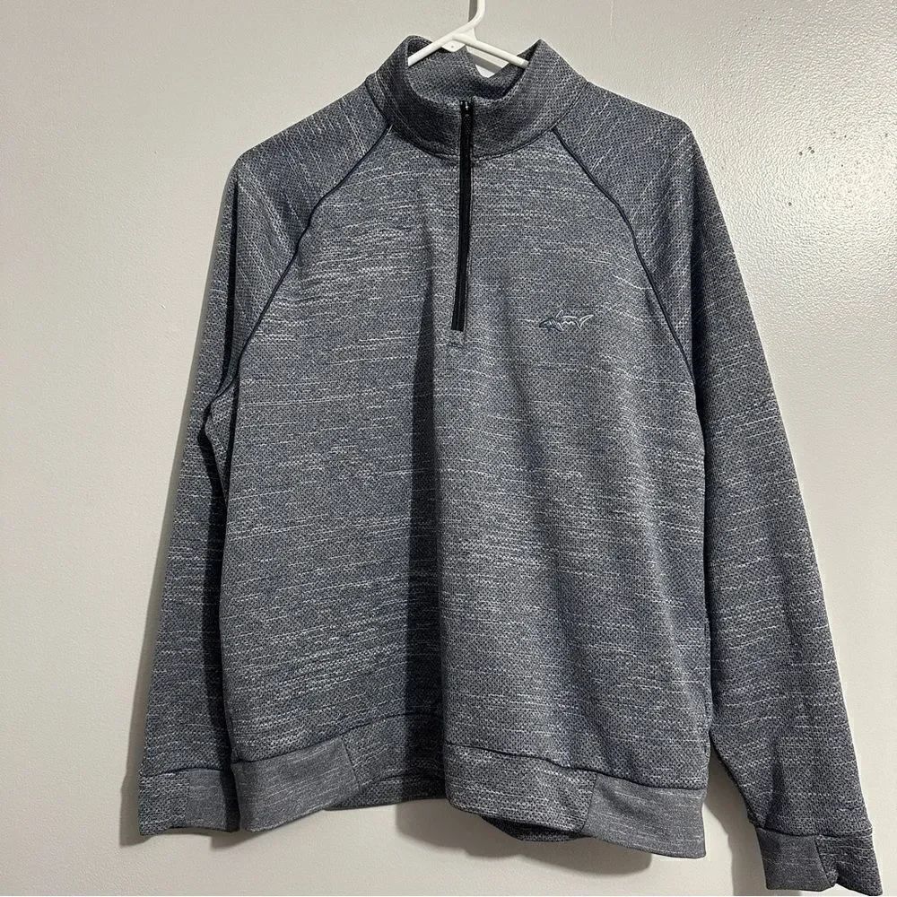 Greg Norman 1/4 Zip Pullover Blue Golf Performance Sweater Lightweight size M